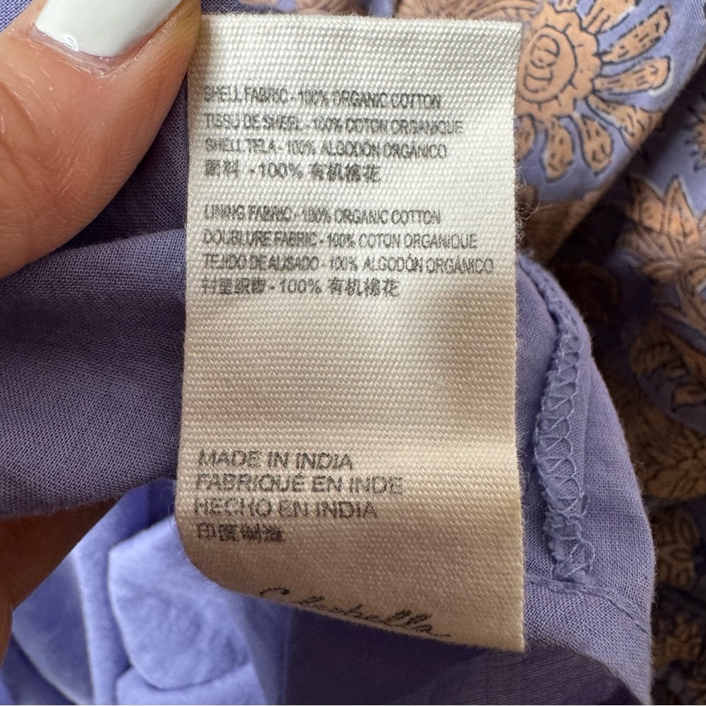 Cleobella Jolene Purple and Orange Printed Midi Dress Small - Picture 14 of 14